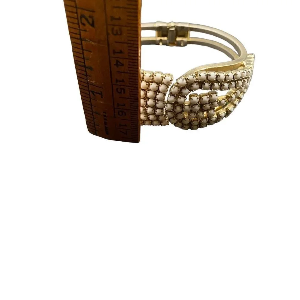 White enamel and gold vintage ring bracelet and berry grapes brooch